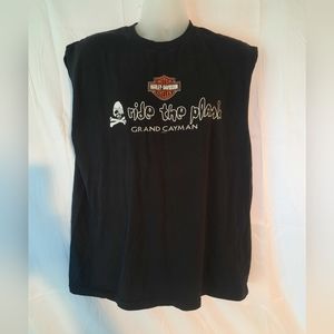 Harley-Davidson Ride The Plank Grand Cayman Black Tank Top T Shirt Size XL